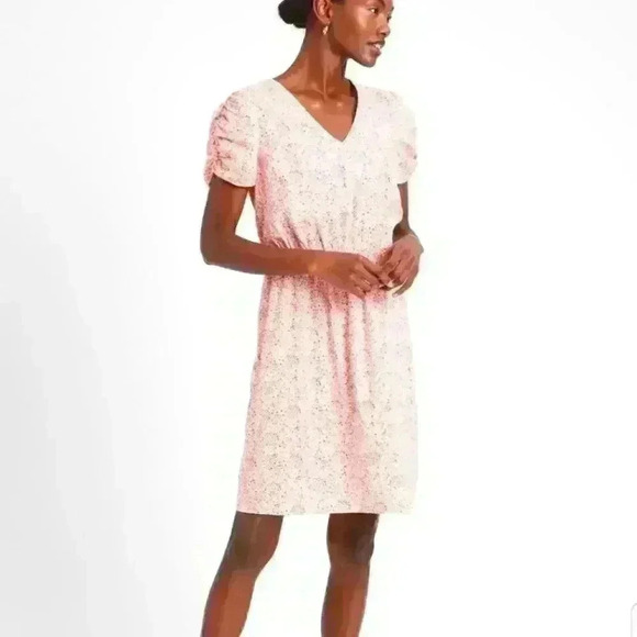 Banana Republic Puff-Sleeve Fit-And-Flare Dress - Picture 10 of 12